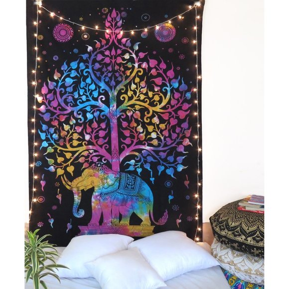 Oussum Other - Wall Hanging Elephant Multi Living Room Tapestry